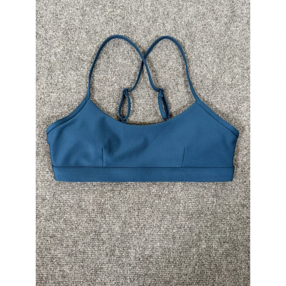 Alo Yoga Airlift Intrigue Bra Women's Small Eclipse Blue Strappy Sports Bra Rare